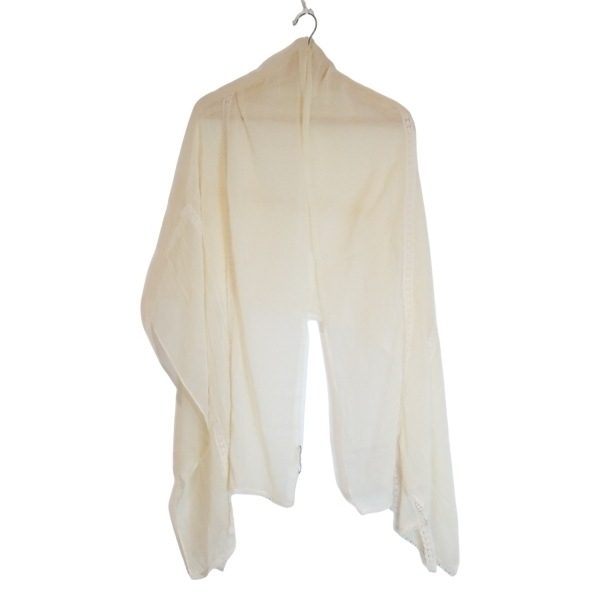 ローラアシュレイ LAURAASHLEY ストール(ショール) - コットン アイボリー レース 美品 マフラー拍卖