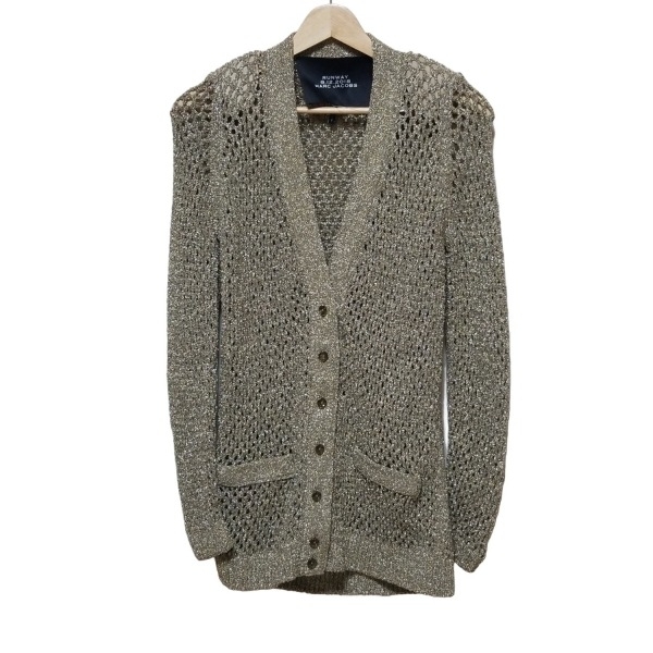 マークジェイコブス MARC JACOBS カーディガン サイズXS - ゴールド レディース 長袖/RUN WAY 9.12.2018/ラメ/肩パッド 美品 トップス拍卖