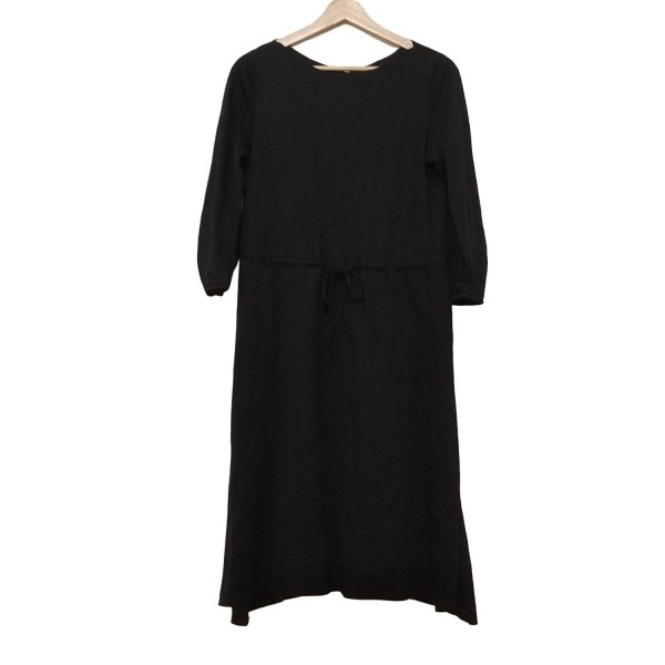 アンタイトル UNTITLED サイズ3 L - ダークネイビー レディース クルーネック/七分袖/ロング/ウエストゴム ワンピース拍卖