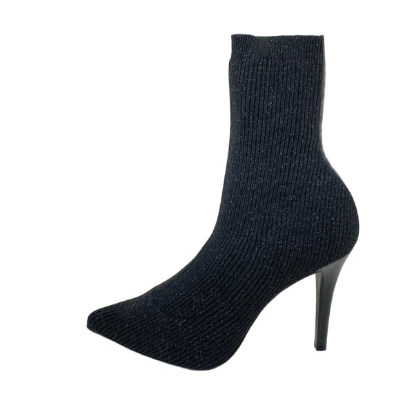 ダイアナ DIANA ショートブーツ 241/2 - レザー 黒 レディース ラメ/ソックスブーツ 美品 靴拍卖