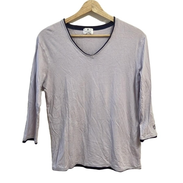 ランバンオンブルー LANVIN en Bleu 七分袖カットソー サイズ46 XL - ライトパープル×パープル レディース トップス拍卖