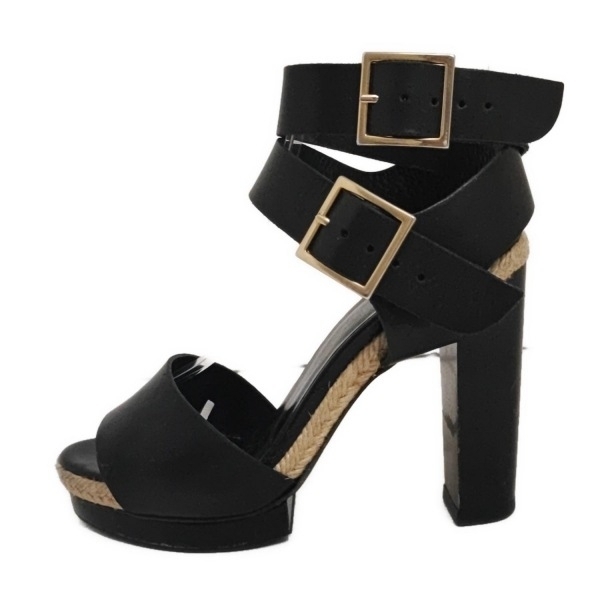 ピエールアルディ PIERRE HARDY サンダル - レザー 黒 レディース オープントゥ/アウトソール張替済 靴拍卖