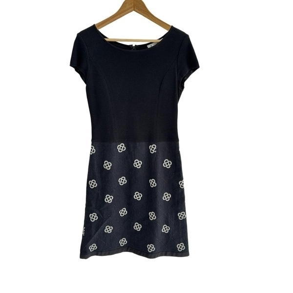 エムズグレイシー M'S GRACY サイズ40 M - 黒 レディース クルーネック/半袖/ひざ丈/刺繍 ワンピース拍卖