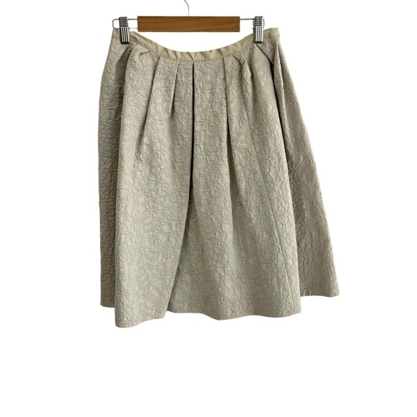 ドゥーズィエム DEUXIEME CLASSE スカート サイズ36 S - ベージュ×ライトグレー レディース ひざ丈/花柄 美品 ボトムス拍卖