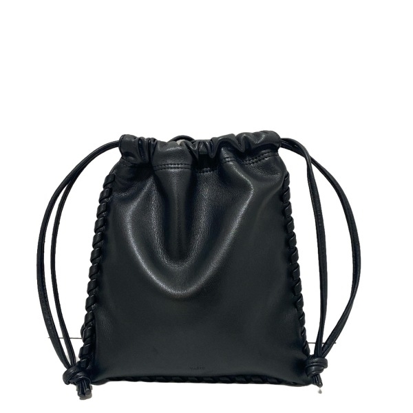 ヴァジック VASIC ショルダーバッグ - レザー 黒 巾着型 バッグ拍卖
