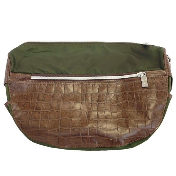 オロビアンコ OROBIANCO ショルダーバッグ - レザー ダークグリーン×ブラウン 型押し加工 バッグ拍卖