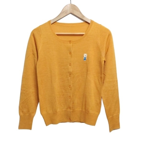 フランシュリッペ franchelippee カーディガン サイズM - ダークイエロー×アイボリー×マルチ レディース 長袖 美品 トップス拍卖