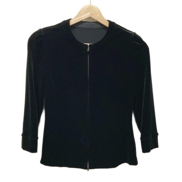 フォクシー FOXEY ブルゾン サイズ38 M 34489 - 黒 レディース 七分袖/ベロア/ジップアップ/春/秋 ジャケット拍卖