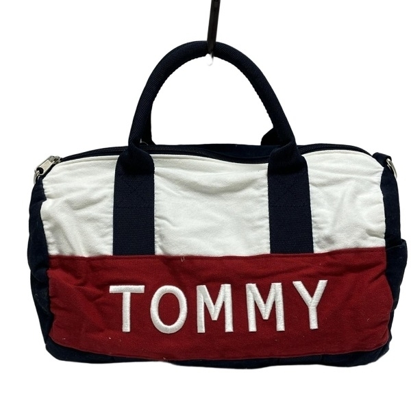 トミーヒルフィガー TOMMY HILFIGER ハンドバッグ - ネイビー×白×レッド 刺繍/ミニボストン バッグ拍卖