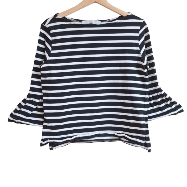 ティアラ Tiara 長袖カットソー - 黒×白 レディース ボーダー トップス拍卖