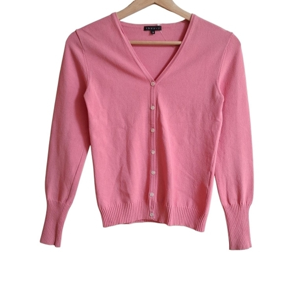 セオリー theory カーディガン サイズ2 S - ピンク レディース 長袖 トップス拍卖