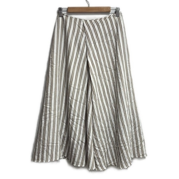 イエナ IENA ロングスカート サイズ38 M - 白×グレーベージュ×黒 レディース ストライプ 美品 ボトムス拍卖