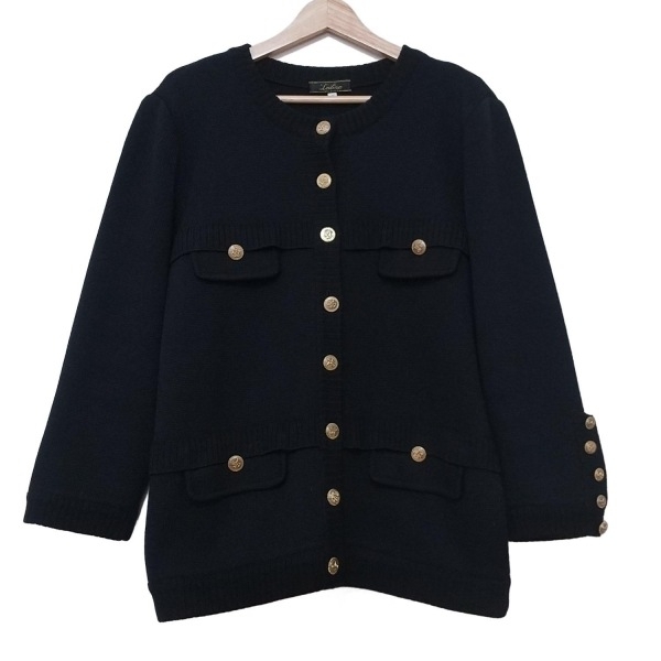 レリアン Leilian カーディガン サイズ9 M - 黒 レディース 長袖 美品 トップス拍卖