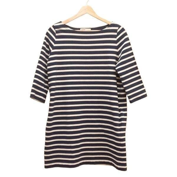 トラディショナルウェザーウェア TRADITIONAL WEATHERWEAR サイズS - ネイビー×アイボリー レディース 長袖/ひざ丈/ボーダー 美品拍卖