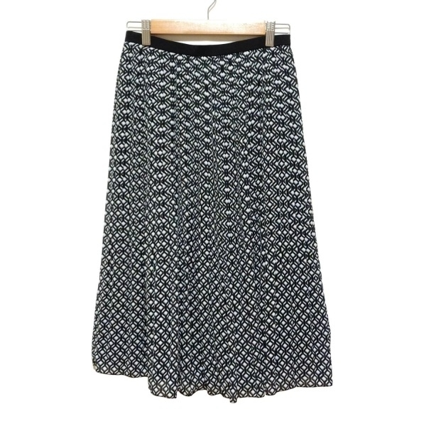 レリアン Leilian ロングスカート サイズ11 M - 黒×白×グレー レディース プリーツ 美品 ボトムス拍卖