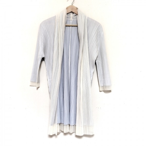 プリーツプリーズ PLEATS PLEASE カーディガン サイズ3 L - アイボリー レディース 長袖/ロング丈/プリーツ/ショールカラー トップス拍卖