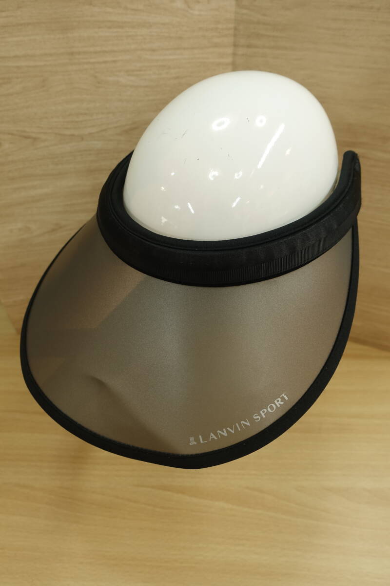 (M-265) ランバン LANVIN SPORTサン バイザー レディース グレー ブラック アウトドア レジャー 日除け UV おしゃれ アイテム中古拍卖