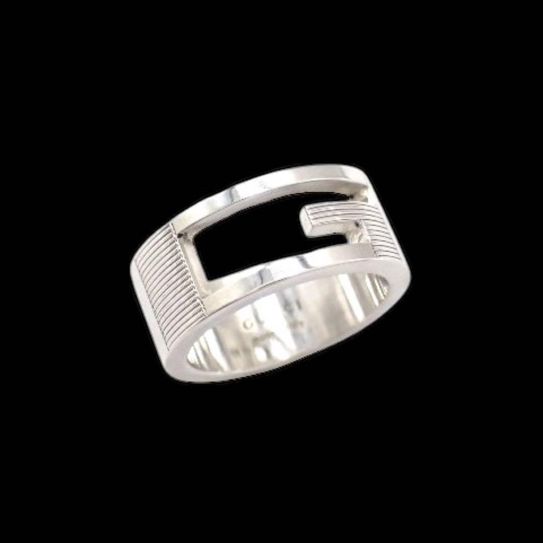 グッチ 6号 カットアウト スクエアG リング 925 シルバー 3716拍卖