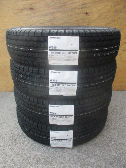 ■インボイス対応■ブリヂストンW300 4本送料込み15,400円~■145/80R12 80/78(145R12 6PR)同等品拍卖