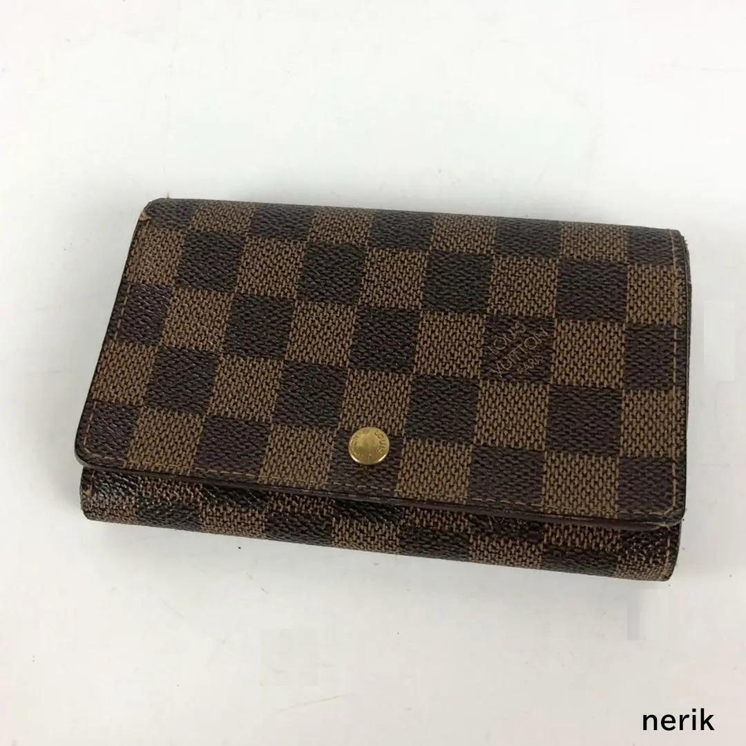 ルイヴィトン ダミエ ポルトモネビエ トレゾール LOUIS VUITTON 折り財布 レディース 高級 人気 ブランド 送料無料!拍卖