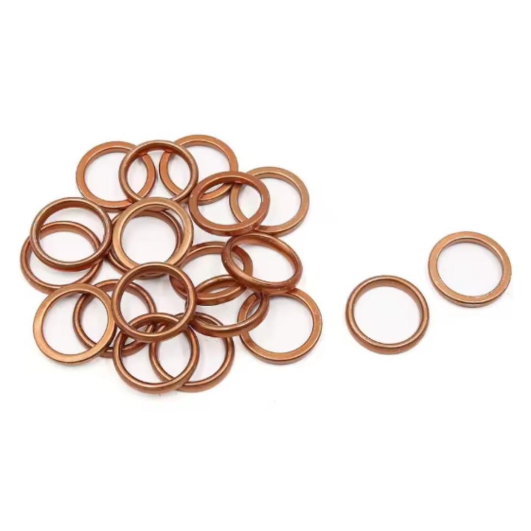 マフラーガスケット 20枚 平型 銅ワッシャー 5mm厚 ヤマハ XJR400 ドラッグスター400 マジェスティ250 T-MAX 汎用 管理K5拍卖