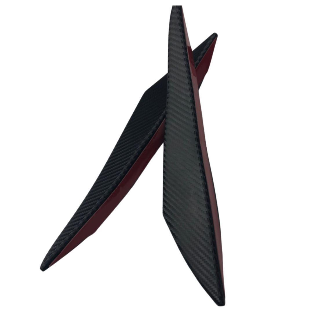 汎用 カナード カーボン調 2枚セット フロントバンパープロテクター エアロ スポイラー ドレスアップ パーツ 傷防止 ガリ傷隠し 管理V4拍卖