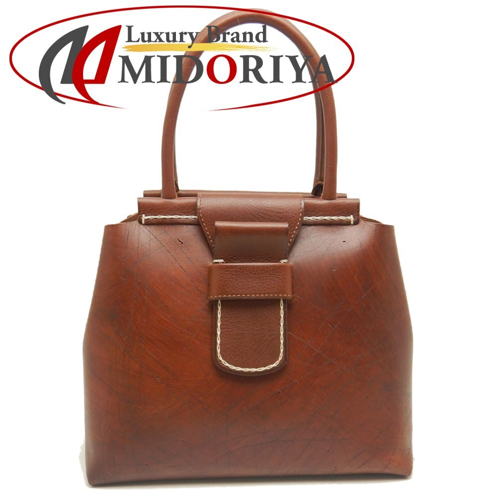 genten ゲンテン トートバッグ ハンドバッグ エクバターナ ディープエイジング レザー コニャック/252871【中古】拍卖