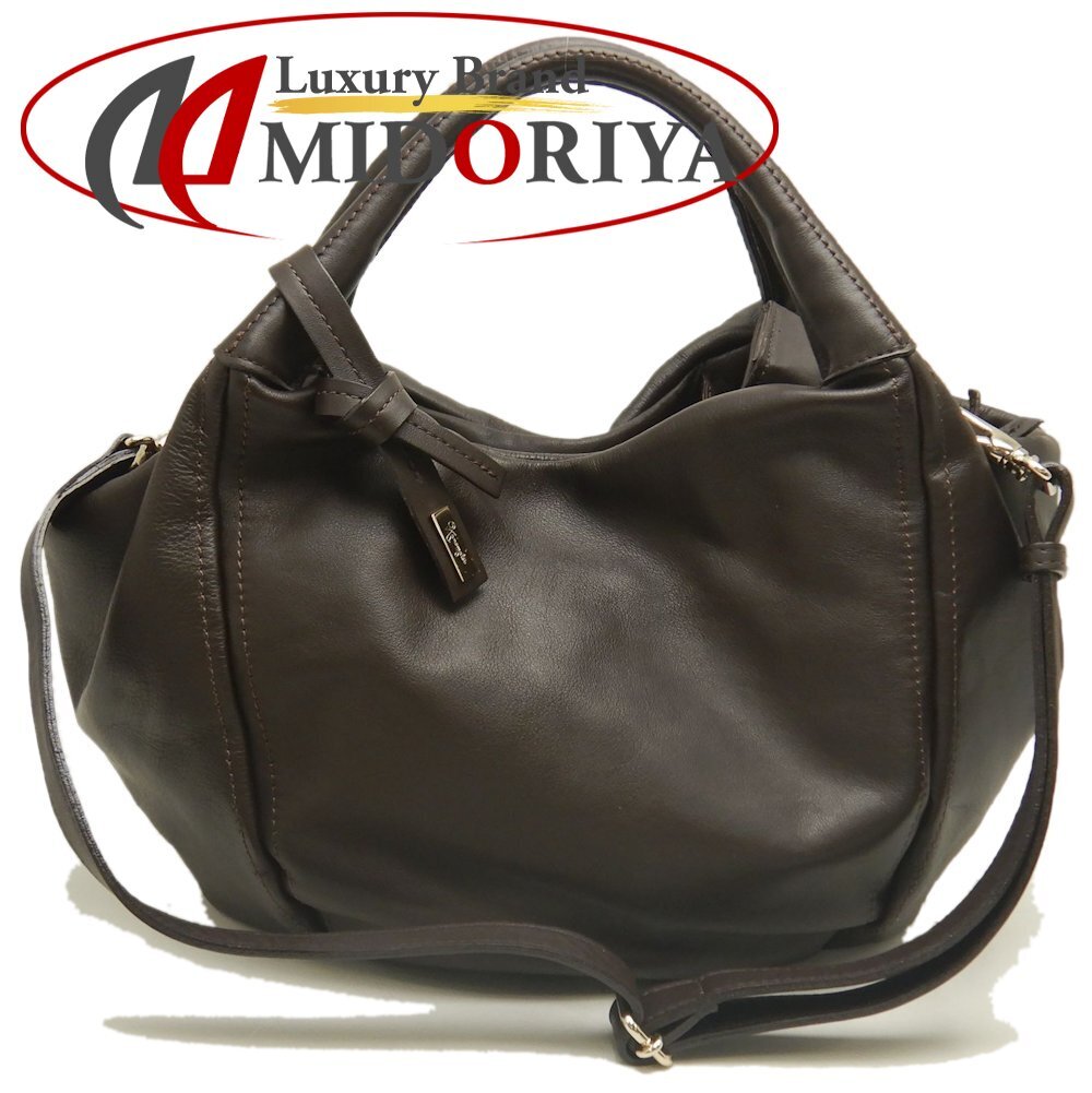 KANEMATSU カネマツ ハンドバッグ 2WAY レザー ブラウン/252938【中古】拍卖