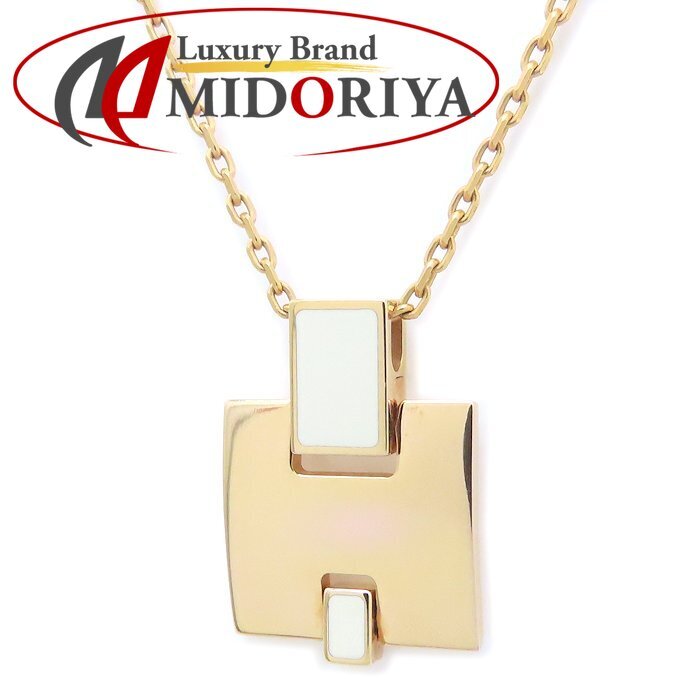 HERMES エルメス アイリーン ネックレス ゴールドxホワイト GP ゴールドメッキ /294104【中古】拍卖