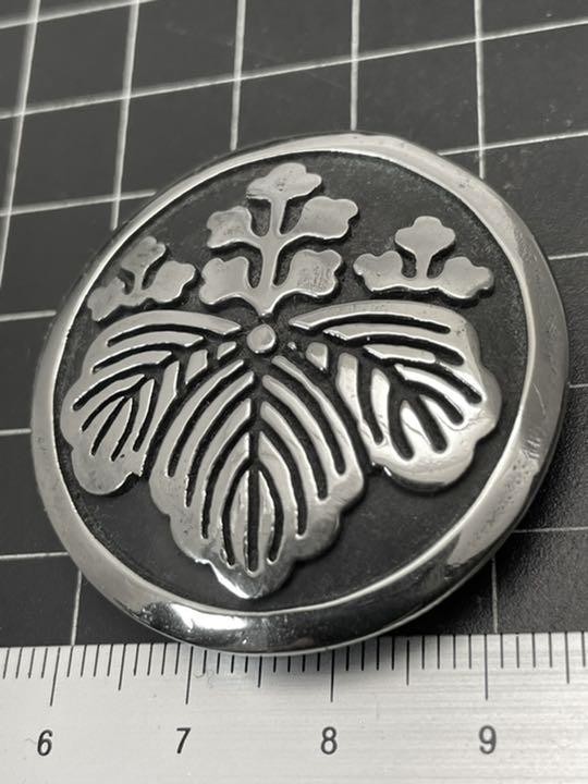 家紋コンチョ★丸に五三桐★大★ジャーマンシルバー拍卖