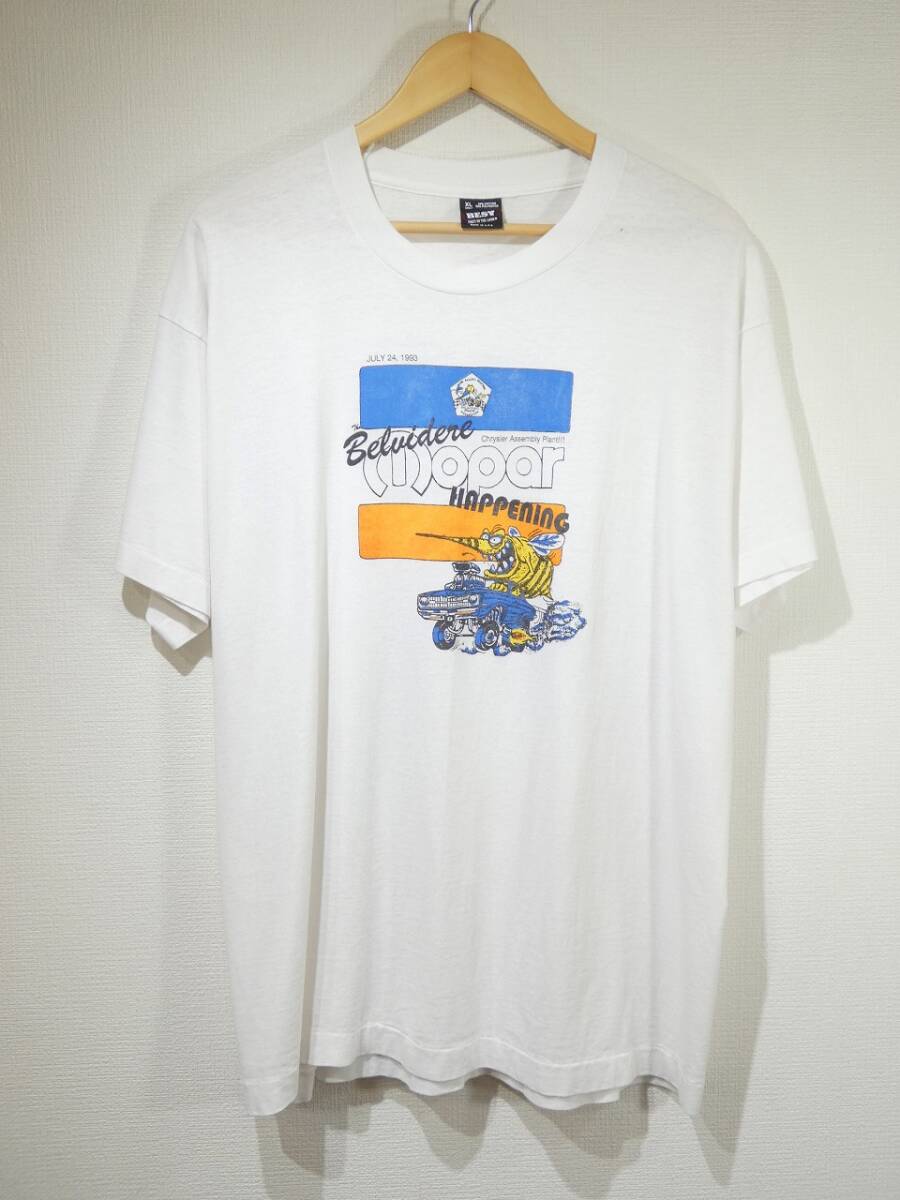 USA製 90s ビンテージ FRUIT OF THE LOOM BEST MOPAR HAPPENING マッスルカー イベント Tシャツ XL シングルステッチ 80s RAT FINK HOT ROD拍卖