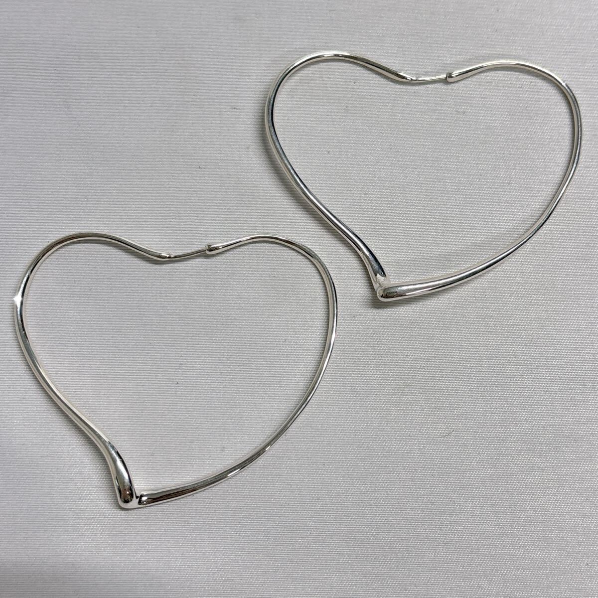 美品!TIFFANY&Co ティファニー オープンハート フープピアス アクセサリー Sv925 シルバー【839】拍卖