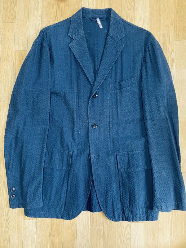 【レア/美品】SHIPS×BARRY BRICKEN: シアサッカージャケット ネイビー Lサイズ USA 検/BEAMS nanamica拍卖