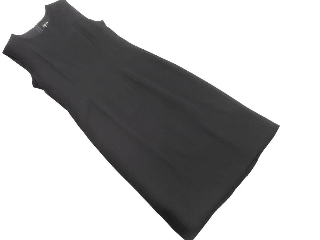 agnes b アニエスベー ノースリーブ ワンピース size38/黒 ■◆ ☆ fga1 レディース拍卖