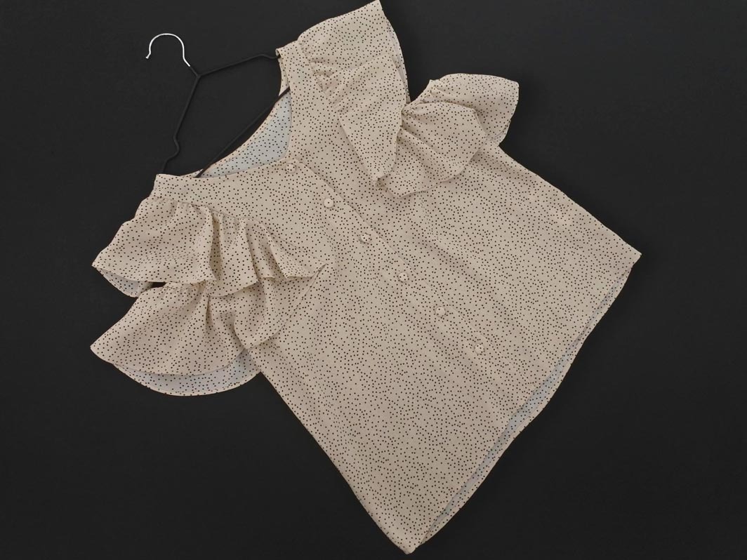 ネコポスOK JILLSTUART ジルスチュアート ドット フリル ブラウス シャツ sizeFR/ベージュ ■◆ ☆ fga2 レディース拍卖