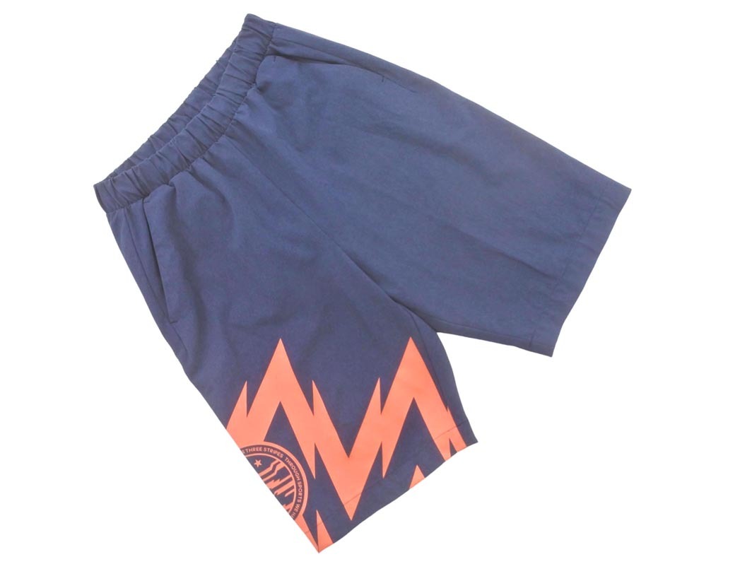 ネコポスOK adidas アディダス キッズ トレーニングウェア ハーフ パンツ size120cm/紺 ■◆ ☆ fga4 子供服拍卖