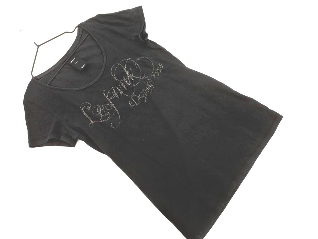 ネコポスOK Le souk ルスーク 刺繍 半袖 カットソー size38/黒 ■◆ ☆ fga3 レディース拍卖