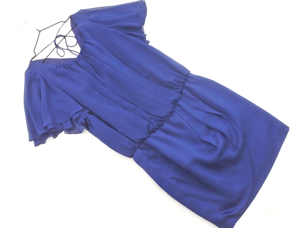 ネコポスOK BUONA GIORNATA ボナジョルナータ シフォン 切替 フレアスリーブ ワンピース sizeM/青 ■◆ ☆ fga4 レディース拍卖