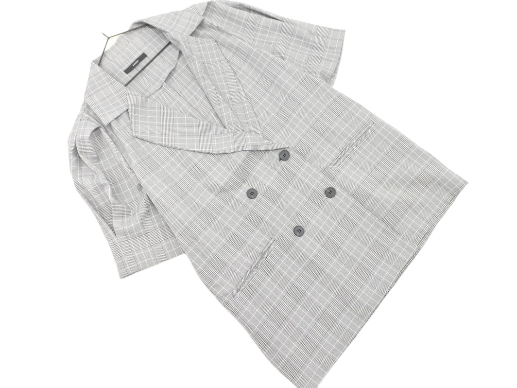 EMODA エモダ グレンチェック テーラード ジャケット sizeF/グレー ■◆ ☆ fga4 レディース拍卖