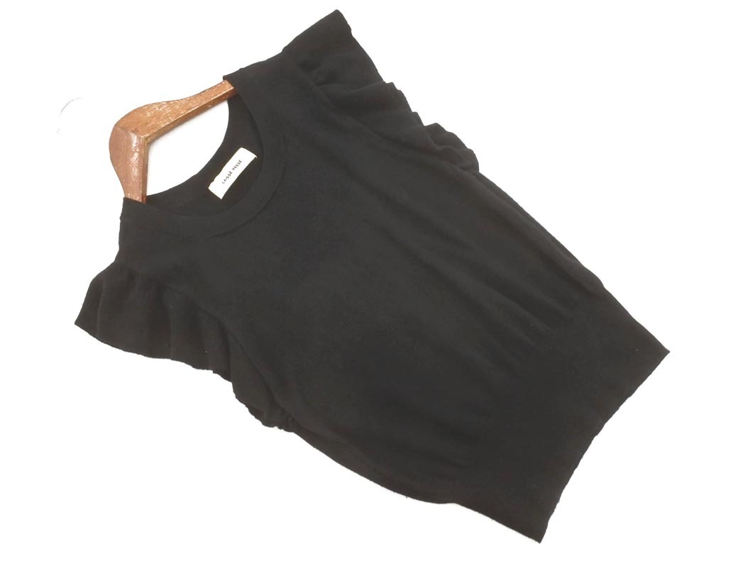 LAISSE PASSE レッセパッセ フリルスリーブ ニット セーター size38/黒 ■◆ ☆ fga7 レディース拍卖