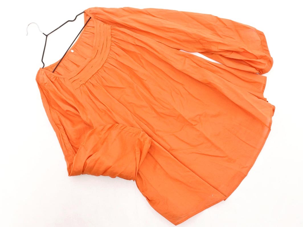 ネコポスOK エヴェックスバイクリツィア 大きいサイズ プルオーバー ブラウス シャツ size46/オレンジ ■◇ ☆ fga8 レディース拍卖