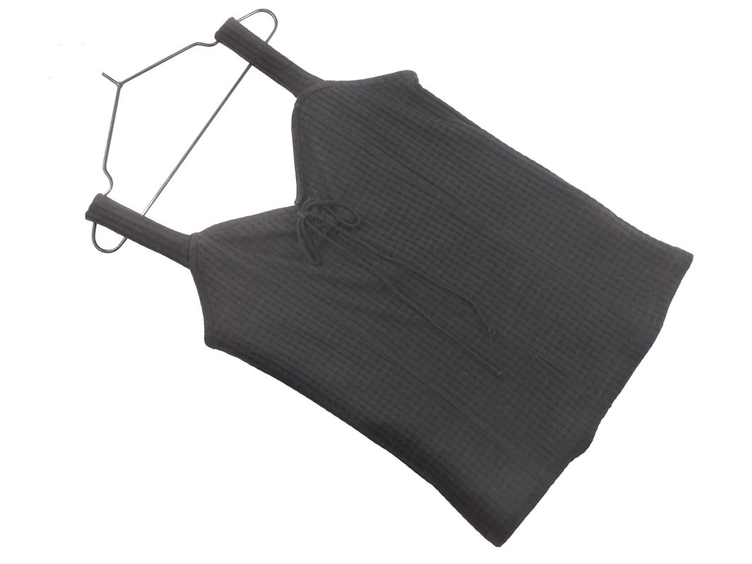 ネコポスOK MOUSSY マウジー レースアップリボン キャミソール size1/黒 ■◆ ☆ fga9 レディース拍卖