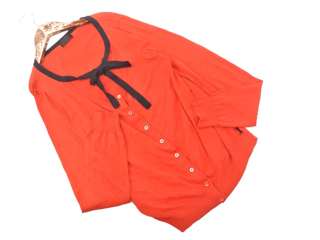 ネコポスOK Paul Smith ポールスミス リボン カーディガン sizeM/赤 ■◇ ☆ fgb0 レディース拍卖