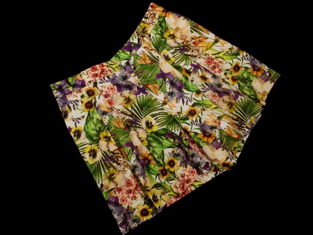 ネコポスOK ANAYI アナイ ボタニカル柄 ショート パンツ size36/白 ■◆ ☆ fgb1 レディース拍卖