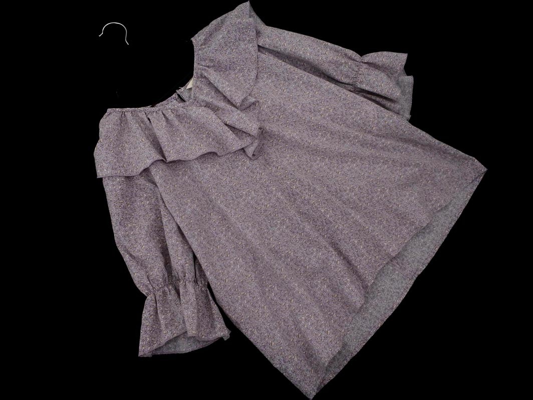 ネコポスOK ehka sopo SM2 エヘカソポ サマンサモスモス 花柄 フリル ブラウス シャツ sizeF/ラベンダー ■◆ ☆ fgb1 レディース拍卖