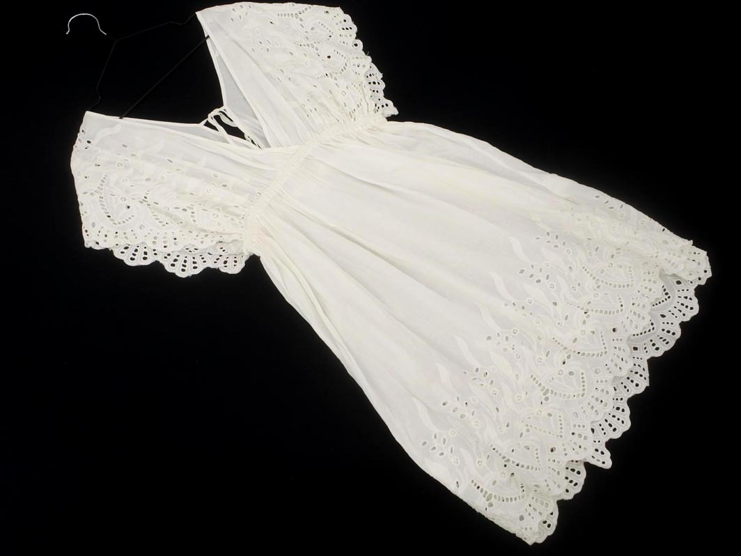 Ray BEAMS レイビームス スカラップ フレンチスリーブ ブラウス シャツ 白 ■◆ ☆ fgb0 レディース拍卖