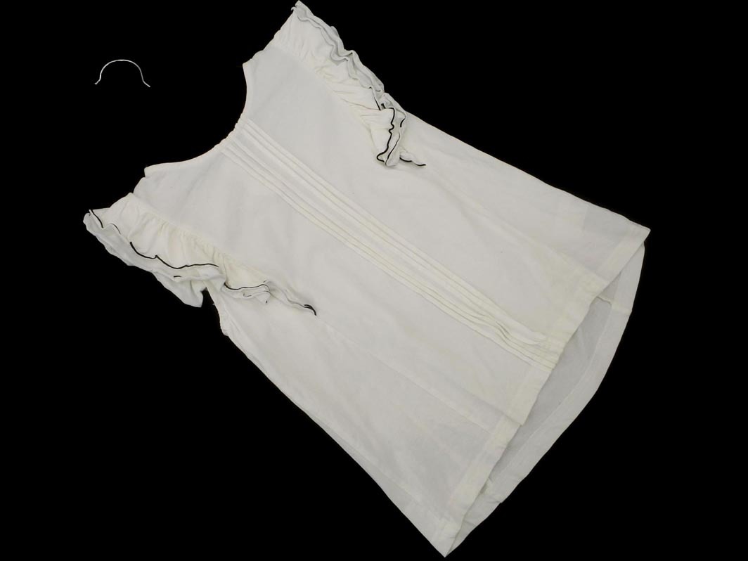 GLOBAL WORK グローバルワーク フリル ノースリーブ カットソー 140cm 白 ■◆ ☆ fgb0拍卖