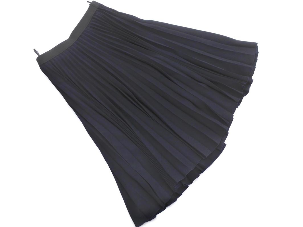 INED イネド プリーツ スカート size9/紺 ■■ ☆ fgb5 レディース拍卖