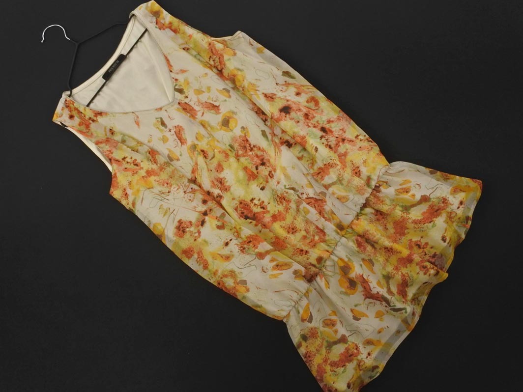 ネコポスOK VICKY ビッキー 総柄 ノースリーブ ブラウス シャツ size2/ベージュ ■◆ ☆ fgb7 レディース拍卖