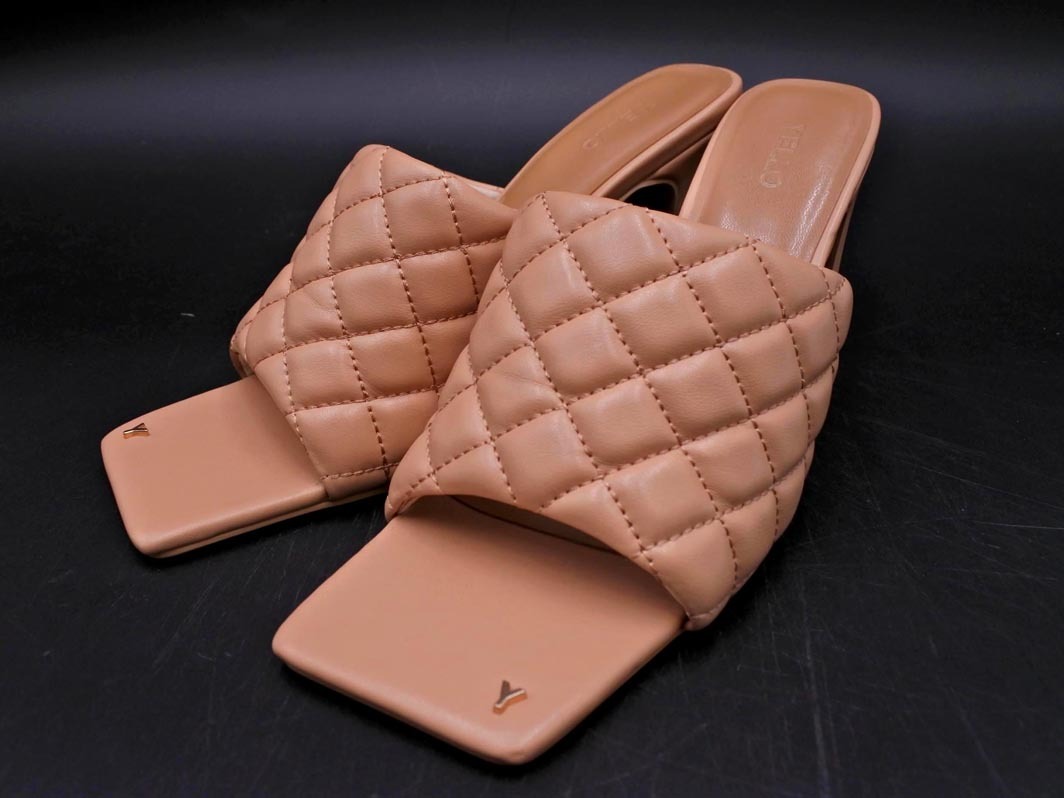 YELLO イエロー キルティング ヒール サンダル sizeM/ベージュ ■◆ ☆ fgc4 レディース拍卖